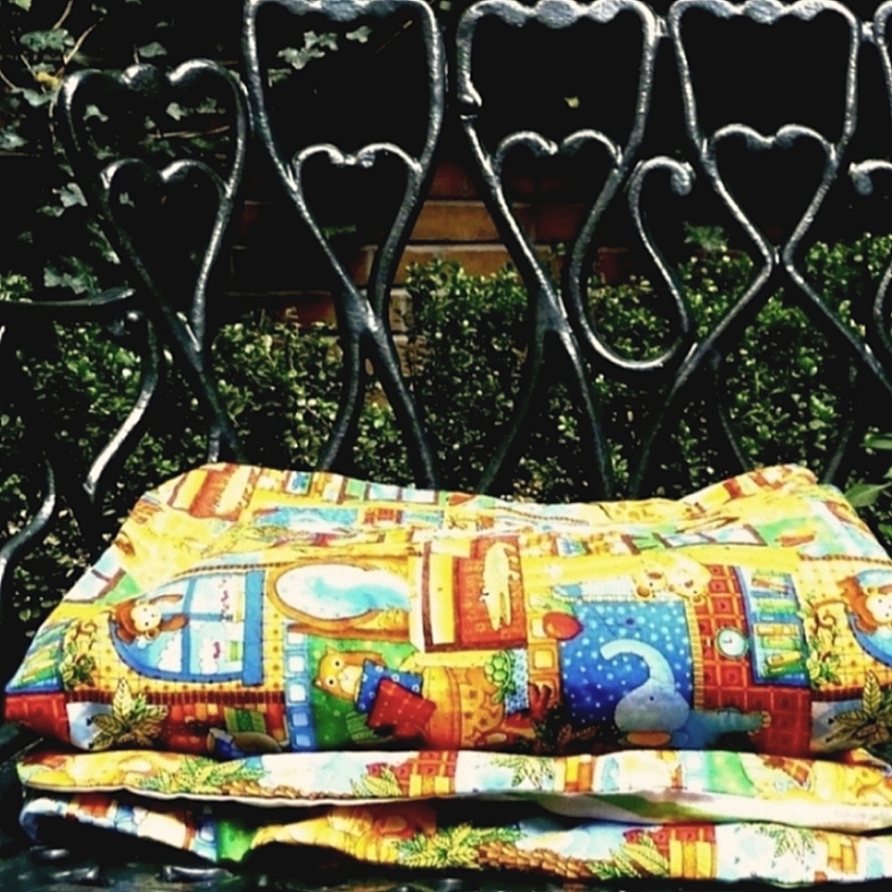 Duvet Cover Toddler Play Mat Reversible Crib All Cotton Baby Jungle Animals